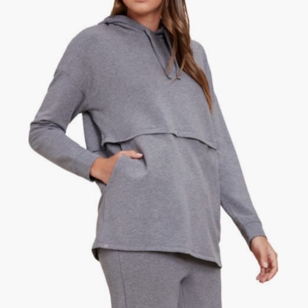 Barefoot dreams heather gray anorak luxe lounge sweatshirt
